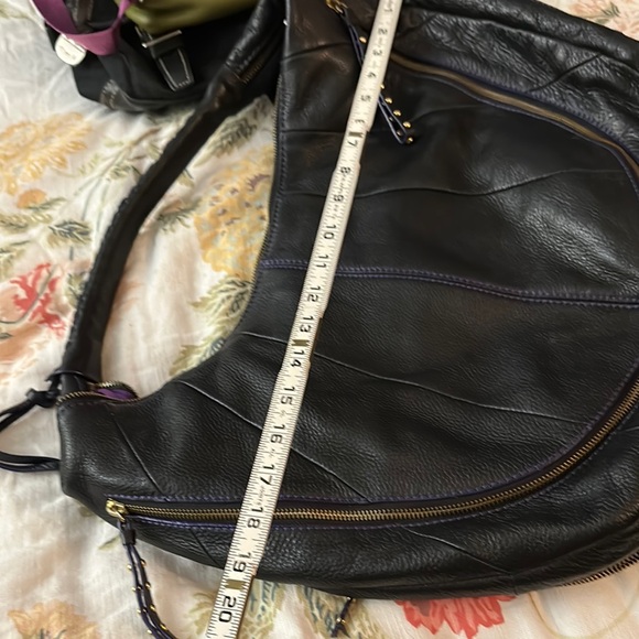 Black Leather Oryany Studded hobo Women's Bag purse - Picture 14 of 15